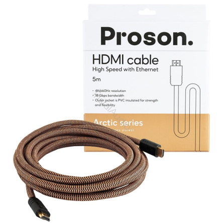 PROSON Arctic Series HDMI cable - 4k - 5.0m - (ARHDMI5) - Przewód HDMI 2.1 - Raty 20x0% - Darmowa dostawa od 50 zł - PayPo - Leasing - Odsłuchy Konin - Specjalna oferta!