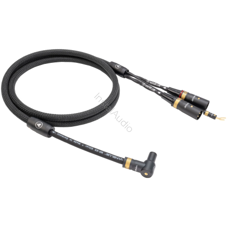 VIABLUE NF-S5 T8 5PIN DIN SME 90 UP / XLR (Black) - 2.0m - Przewód Gramofonowy (Kątowy 5PIN DIN SME skierowany do góry - 2XLR z żyłą uziemiającą)