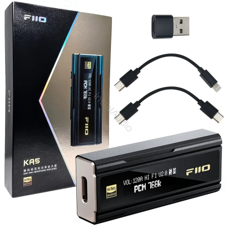 FiiO KA5 (Jade Audio) + Akcesoria - Przenośny Dongle DAC i Wzmacniacz słuchawkowy - Raty 20x0% - Darmowa dostawa od 50 zł - PayPo - Leasing - Odsłuchy Konin - Specjalna oferta!