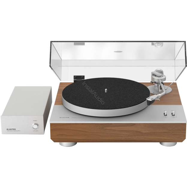 Unitra Gramofon z napędem bezpośrednim GSH-801 Edmund (Srebrny / Orzech amerykański)