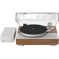 Unitra Gramofon z napędem bezpośrednim GSH-801 Edmund (Srebrny / Orzech amerykański)
