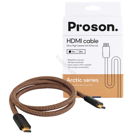 PROSON Arctic Series HDMI Cable - 8/4K - 1.0m - (ARHDMI1) - Przewód HDMI 2.1 - Raty 20x0% - Darmowa dostawa od 50 zł - PayPo - Leasing - Odsłuchy Konin - Specjalna oferta!