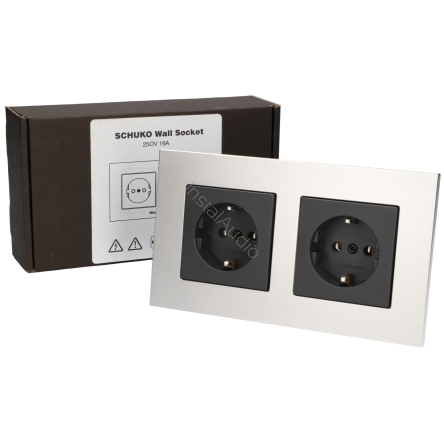 GigaWatt G-044 SCHUKO Duplex - Podwójne gniazdo ścienne Schuko (EU) - Raty 20x0% - Darmowa dostawa od 50 zł - PayPo - Leasing - Odsłuchy Konin - Specjalna oferta!