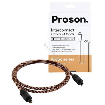 PROSON Arctic Series Optical Cable - 1.0m - (AROPT1) - Przewód optyczny (Toslink) - Raty 20x0% - Darmowa dostawa od 50 zł - PayPo - Leasing - Odsłuchy Konin - Specjalna oferta!