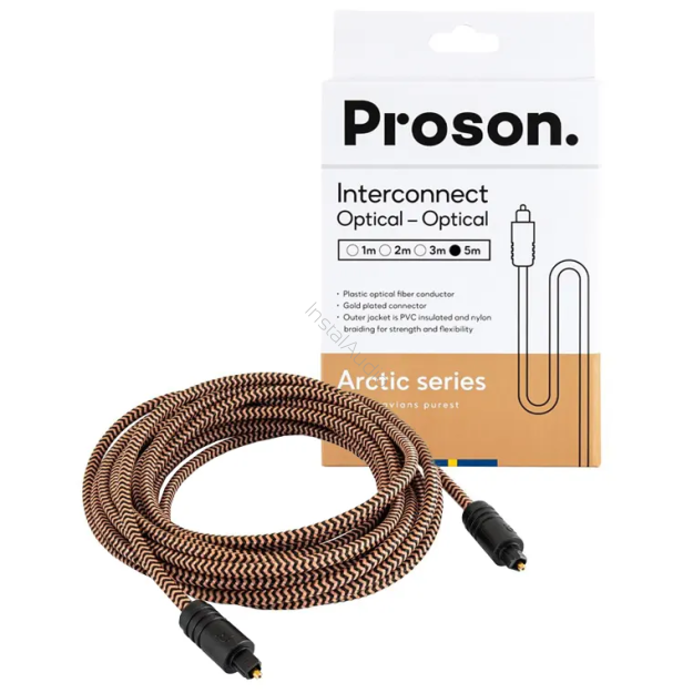 PROSON Arctic Optical Cable - 5.0m - (AROPT5) - Przewód optyczny (Toslink) - Raty 20x0% - Darmowa dostawa od 100 zł - PayPo - Leasing - Odsłuchy Konin - Specjalna oferta!