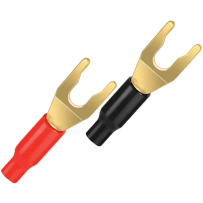 Wireworld Crimpable Plugs (Gold Spades) - Wtyki Widełkowe (2 szt.)