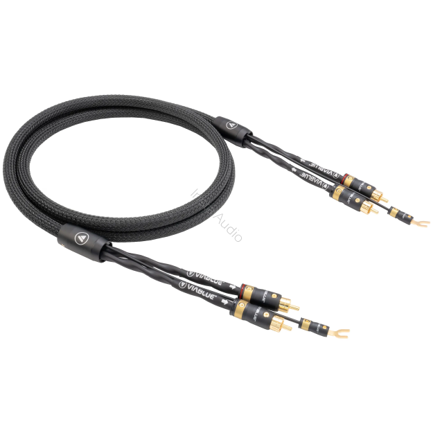 VIABLUE NF-S5 T8 RCA (Black) - 2.0m- Przewód Gramofonowy (2RCA - 2RCA z żyłą uziemiającą)
