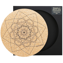 Simply Analog Corc Slip Mat (Geo) - Mata Gramofonowa z Korka (z Nadrukiem)