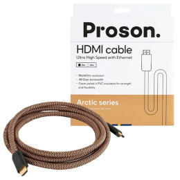 PROSON Arctic Series HDMI cable - 8/4k - 3.0m - (ARHDMI3) - Przewód HDMI 2.1 - Raty 20x0% - Darmowa dostawa od 50 zł - PayPo - Leasing - Odsłuchy Konin - Specjalna oferta!