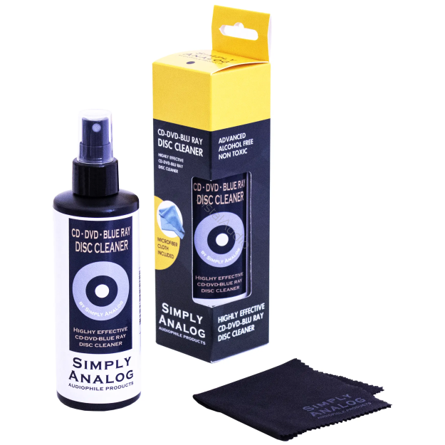 Simply Analog CD DVD Bluray Cleaner (200ml) - Płyn do Czyszczenia Płyt CD, DVD i Blu-ray (W Zestawie Mikrofibra) - Raty 20x0% - Darmowa dostawa od 100 zł - PayPo - Leasing - Odsłuchy Konin - Specjalna oferta!