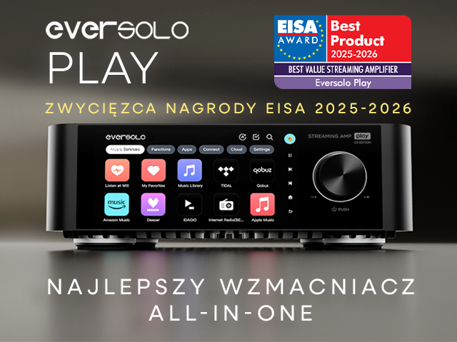 EverSolo PLAY zdobywa nagrodę EISA 2025-2026 jako najlepszy Wzmacniacz All-in-One w segmencie budżetowym na rynku